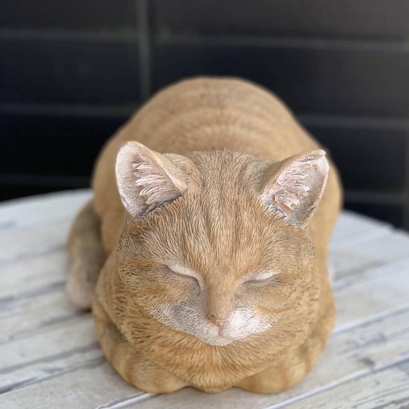 眠り猫の茶トラ 置物 ソープフラワー インターネット通販 花 マザー