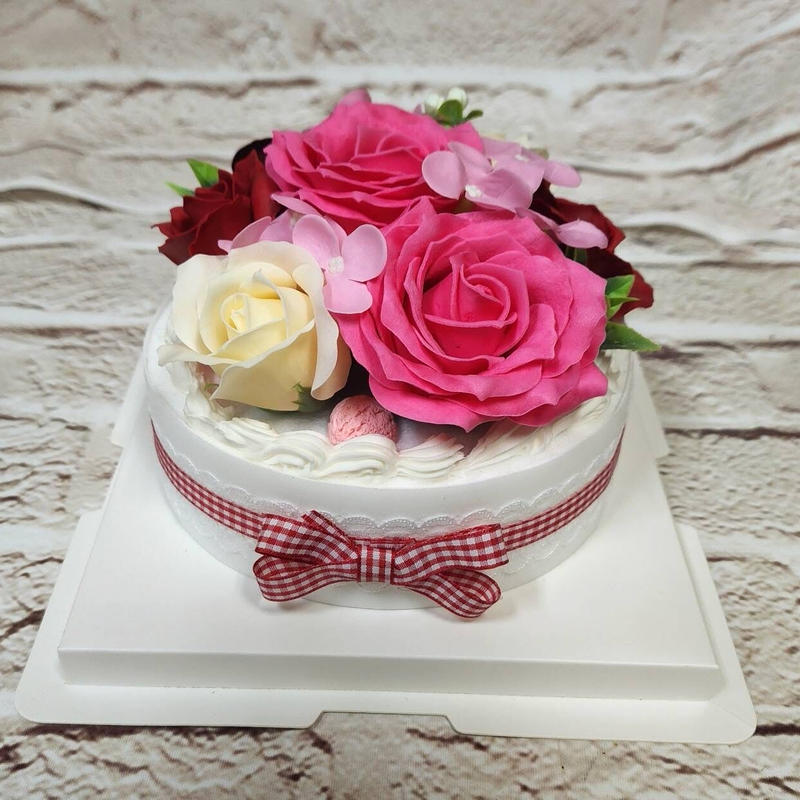 デコレーションケーキ レッド ソープフラワー インターネット通販 花 マザー デコレーションケーキ レッド ソープフラワー インターネット通販 花 マザー