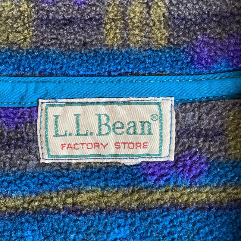 L.L.Bean 総柄スナップT フリースプルオーバー/幾何学柄 ...