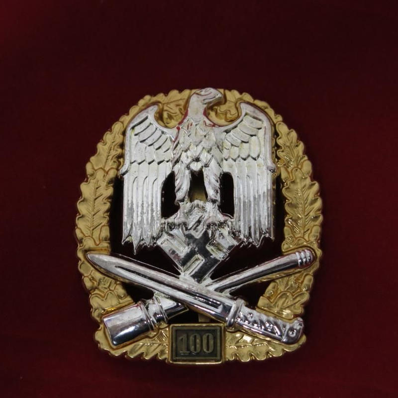 Ww2 ナチスドイツ軍 一般突撃章 100回 銅製 精密複製品 Militaryx S