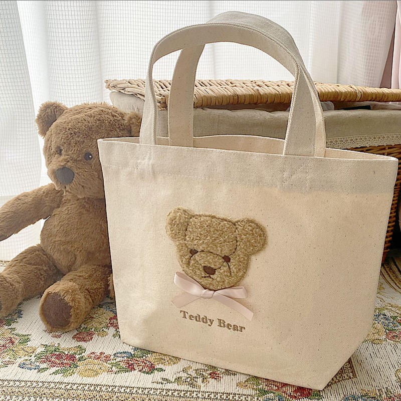 ネーム入り もこもこfaceテディベアトート Sサイズ Milry Couture