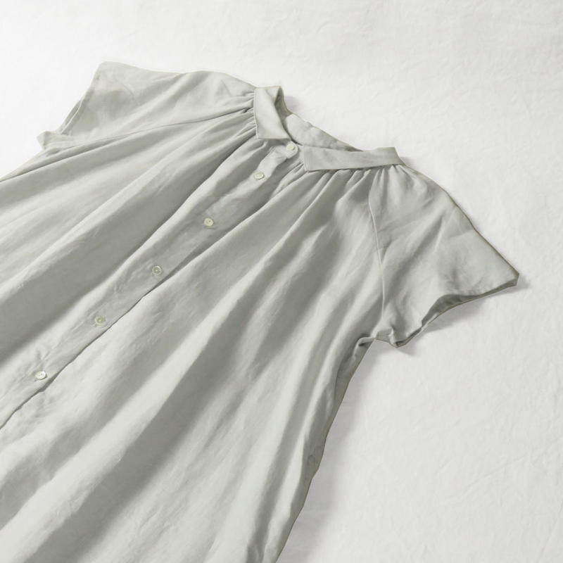 Midiumi ミディウミ ギャザーネックノースリーブフレアー シャツワンピース 1 7