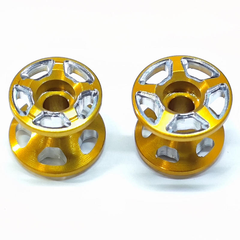 ミニ四駆　精密加工　オールアルミベアリングローラ１７ｍｍ　金２個