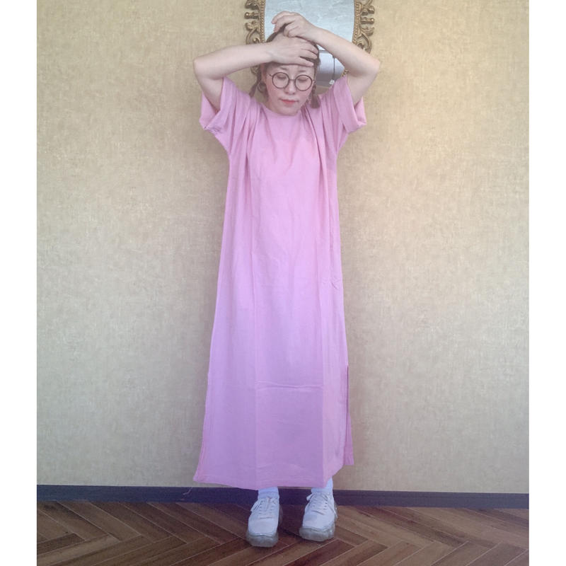 ヂェン先生の日常着 半袖ワンピース ピンク The Misono