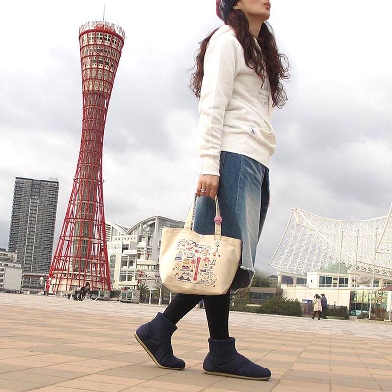 ミニトートバッグ 高島帆布 ナチュラル 旅するマチルダ 神戸 Umikirin 海