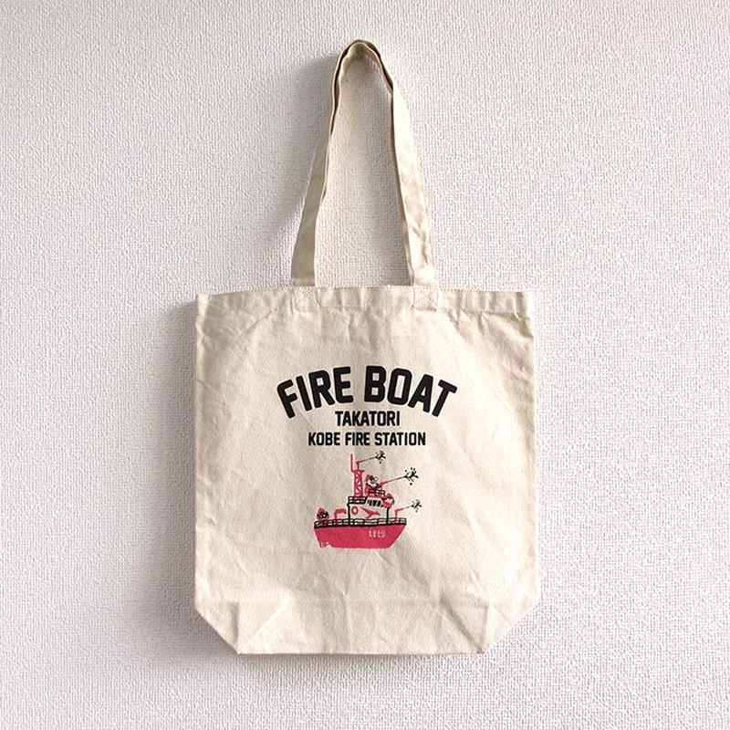 神戸市消防局コラボトートバッグ ナチュラル 消防艇たかとり Umikirin 海キリン