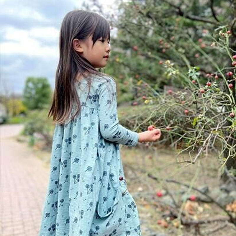 Vignette タンポポワンピース 長袖 ネイビーブルー 98 104 110 116