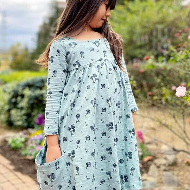 Vignette タンポポワンピース 長袖 ネイビーブルー 98 104 110 116