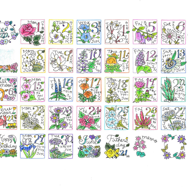 6月の日付シート カラー Maki S Illustration Gallery