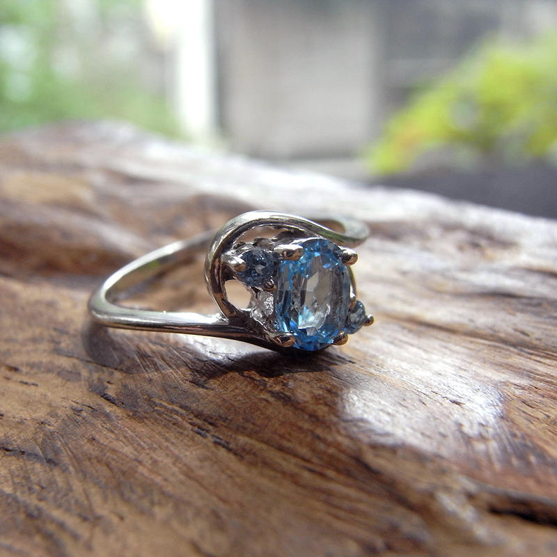 シルバーグレー サイズ kgp18 シルバー925 宝石ルース ロンドンブルー