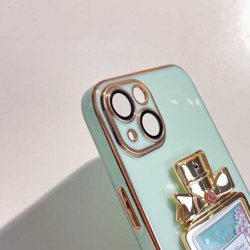 グリッター香水瓶スタンド Iphone14 13proケース キラキラ アイフォン12mini