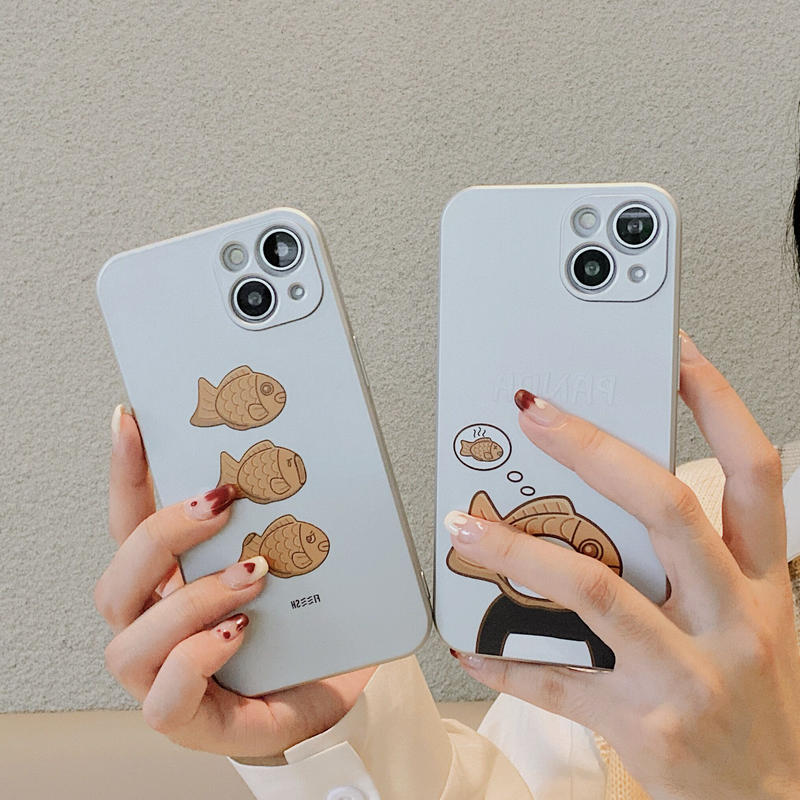パンダ 鯛焼き Iphone13pro 13promaxケース 銀色マット アイフォン11pr