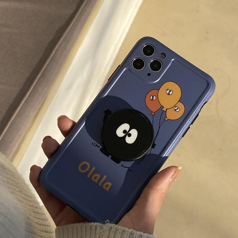 キャラクターポップソケット付 Iphone11 12promaxケース 可愛いアイフォンse2