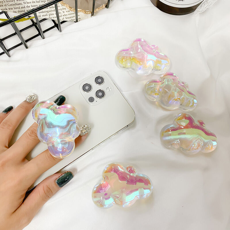 透明 スマホグリップ 熊 曇 スマホリング 韓国風 オシャレ 伸び縮み スタンド機能