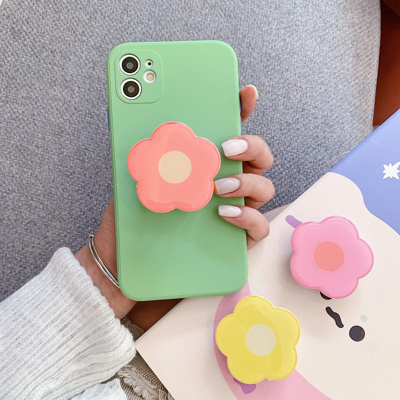 花スマホグリップ 可愛い Flower グリップトーク 艶ありポップソケット タンド機能