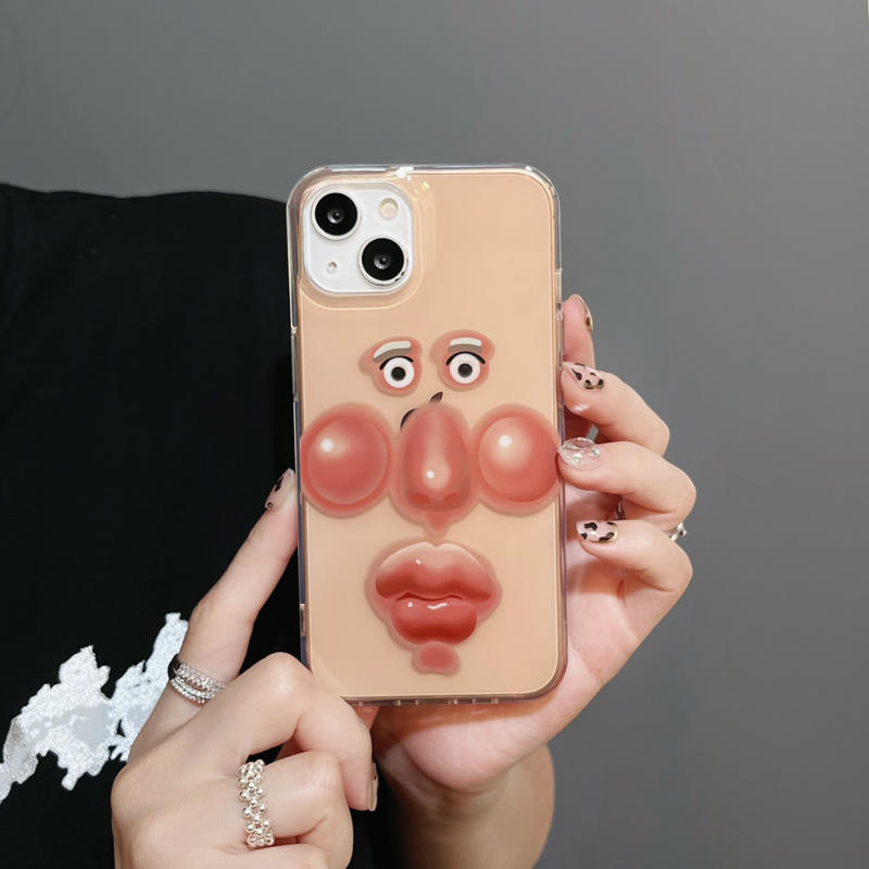面白い顔 アイフォン13 12promaxケース 可愛い高透明 Iphonexr 11pro