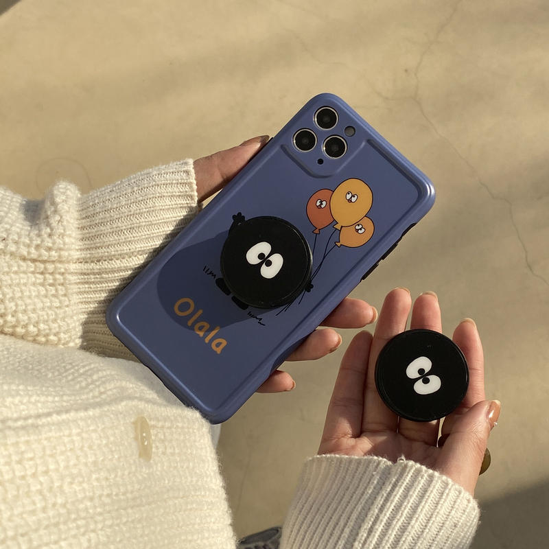 キャラクターポップソケット付 Iphone11 12promaxケース 可愛いアイフォンse2