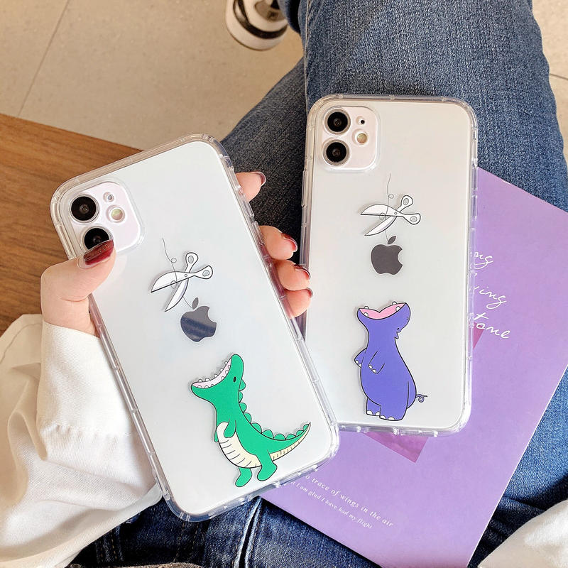 お揃いiphone11 12promaxケース 恐竜 カバ お揃いアイフォンxr Xs 8p