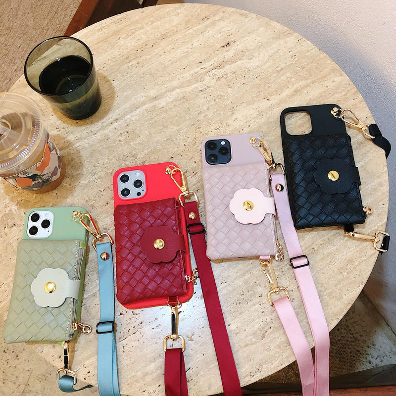 カード入れ付 Iphone11 12proケース 首掛け紐 アイフォンse2 Xsカバー 可
