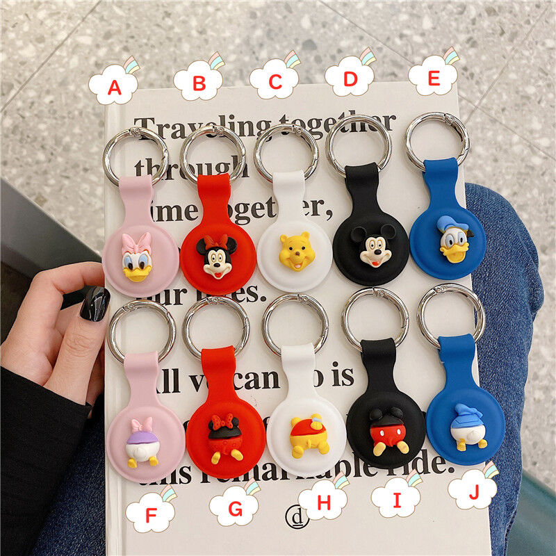 可愛い立体キャラクターairtagケース ディズニー ミッキー エアタグカバー キーホルダー