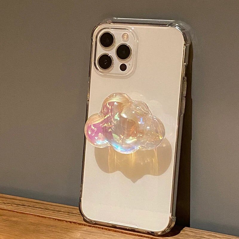 曇デザイングリップ付 Iphone13mini 13proケース 透明 四角耐衝撃 キラキラア