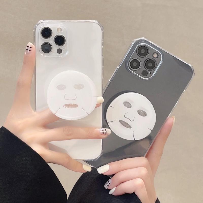 フェイスパック グリップ付 Iphone13pro 12ケース 美容マスク クリア耐衝撃i