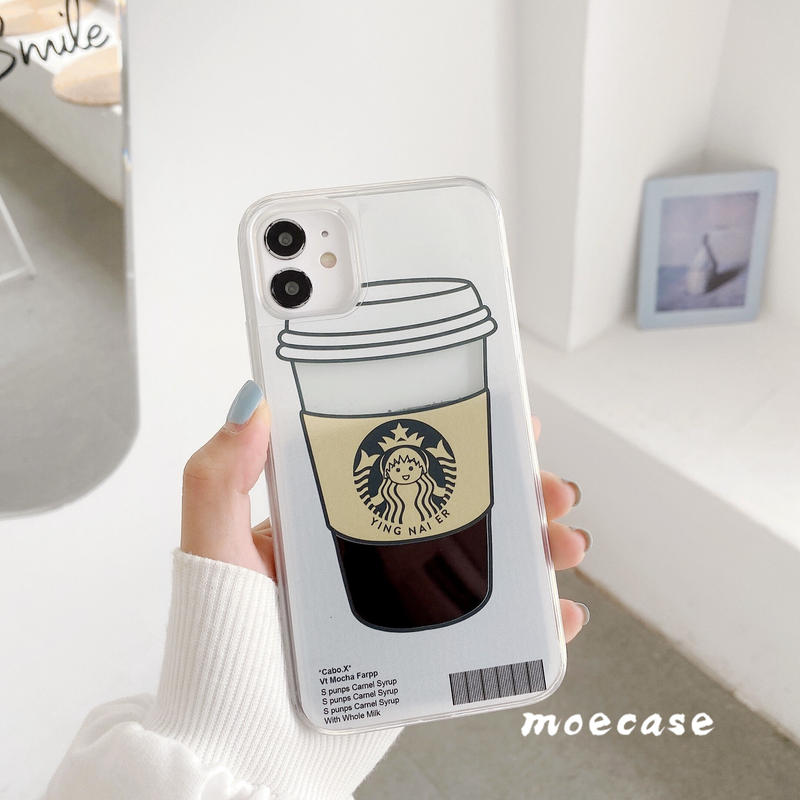 スターバックス風iphone12proケース 流れ砂 Starbucksグリッターiphon