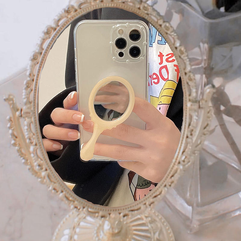 ミラー グリップトーク 可愛い鏡 スマホグリップ ポップソケット スタンド機能付き 全機