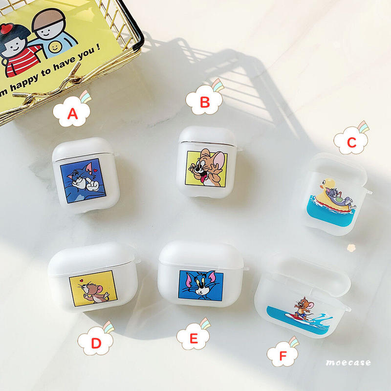 可愛いトム ジェリー Airpodsproケース キャラクター猫クリアairpodsカバー