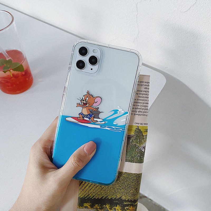 サーフィントム ジェリー Iphone12 11proケース お揃い透明 Iphonese2