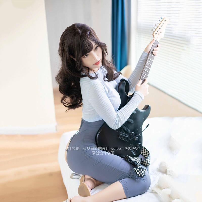 ギター姉妹シリーズ レースアップバックレスタイトワンピース2点セット 火華家 Sexym