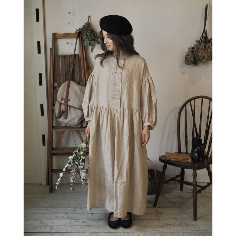 はとめクルミの並木道りのワンピース 手染 サンド カフェオレ Web価格 Momo