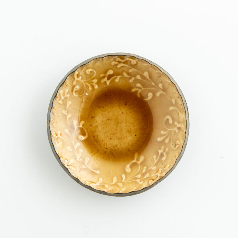 久保田健司 17豆皿 唐草 黄 月刊手紙舎