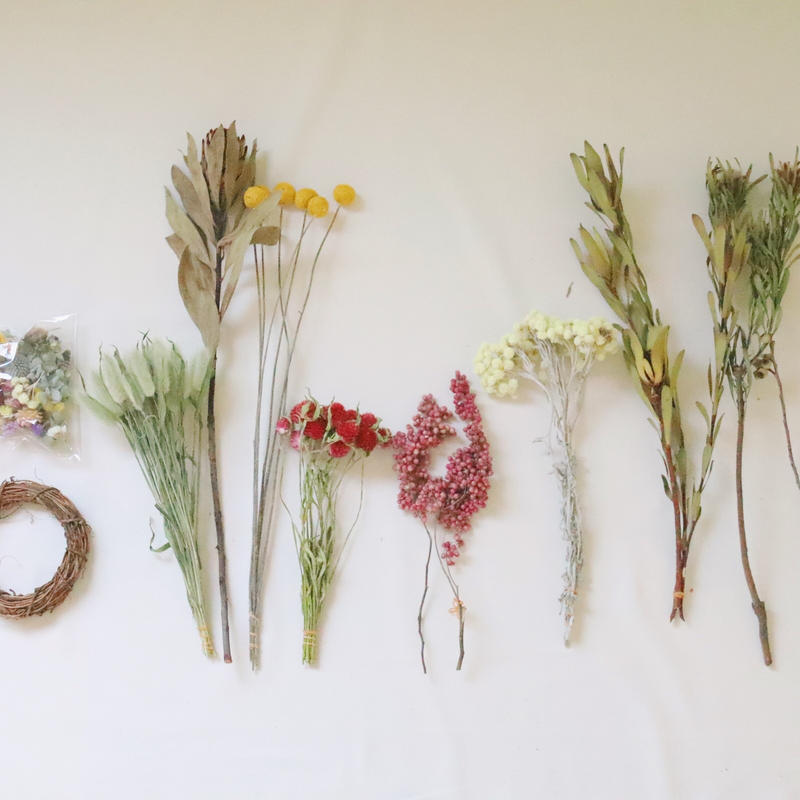 1月号掲載分 ドライフラワーエフスリー F3福袋おすすめ花束の詰め合わせ ミニリースキット