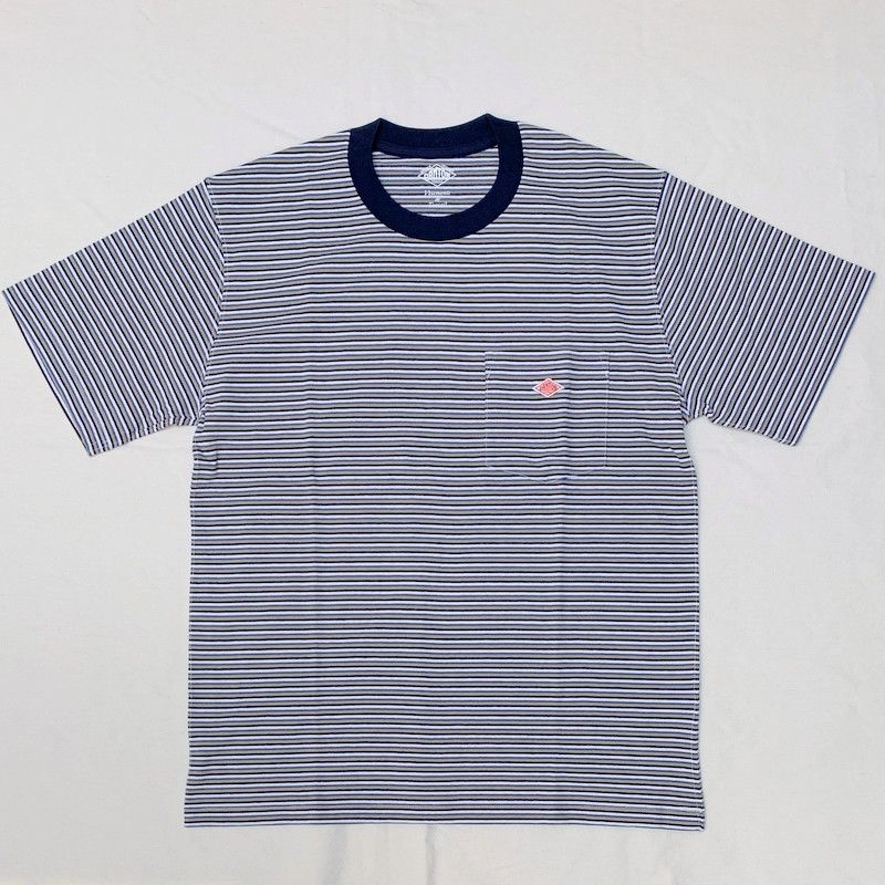 メンズ Danton ダントン ポケット付 マルチボーダー半袖tシャツ Jd 9041