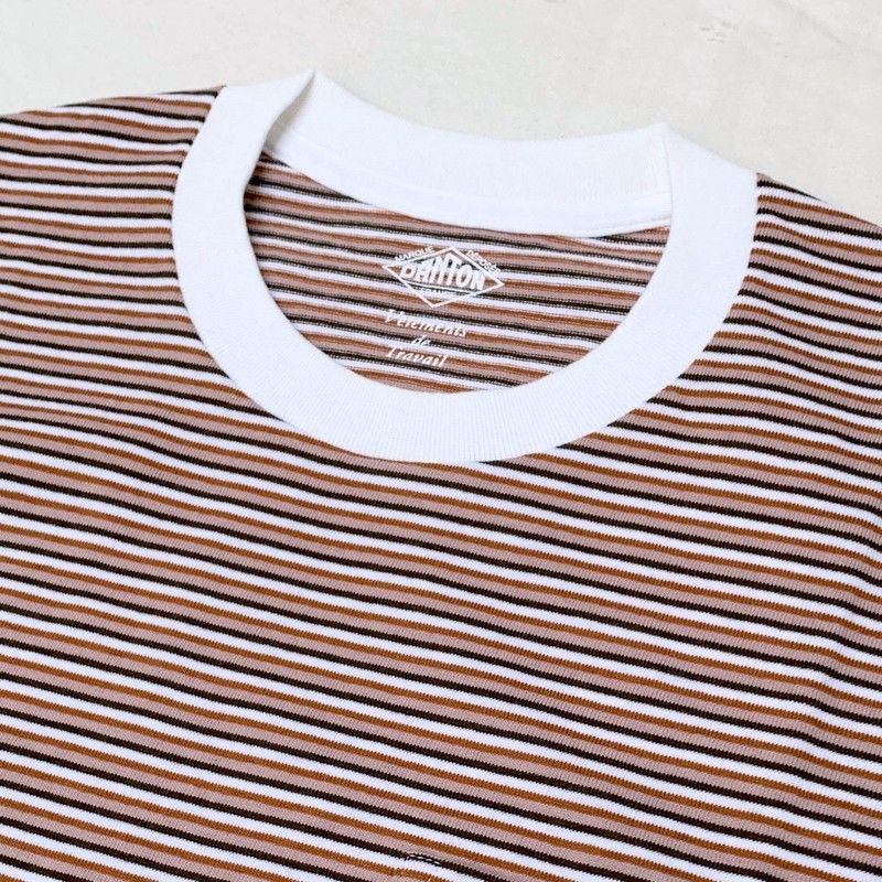 メンズ Danton ダントン ポケット付 マルチボーダー半袖tシャツ Jd 9041