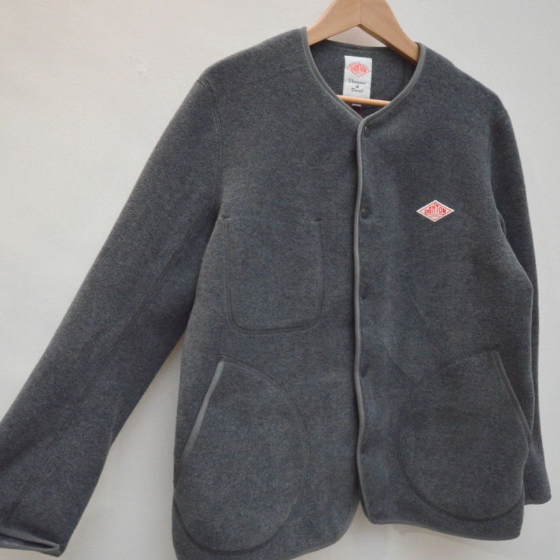 軽いフリースジャケット メンズ Danton ダントン フリース ノーカラージャケット Jd