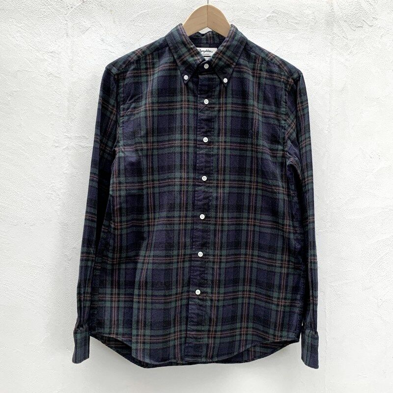 メンズ Gymphlex ジムフレックス コットン起毛 チェック柄ボタンダウンシャツ J