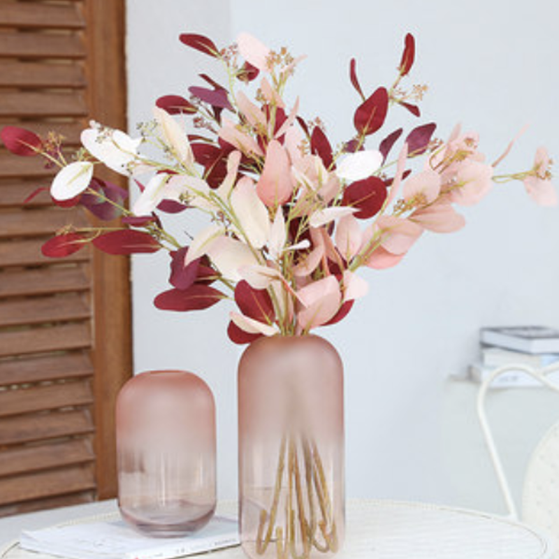 ローズピンク すりガラス フラワーベース Muse Home