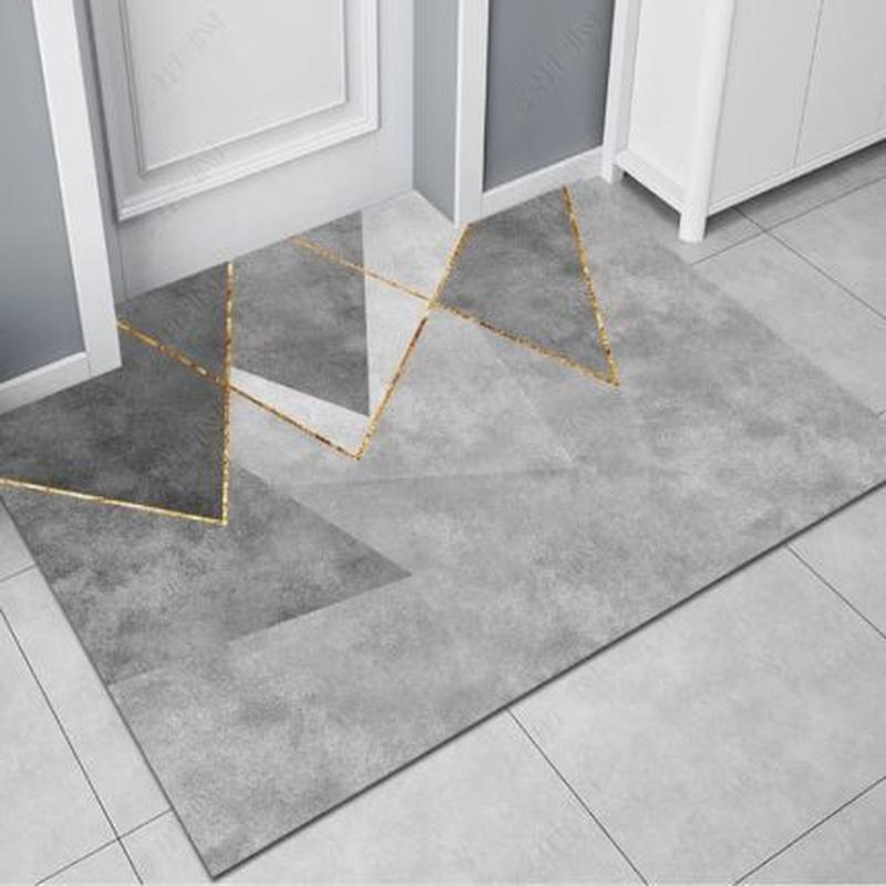 グレー ゴールドシェイプ玄関マット Muse Home