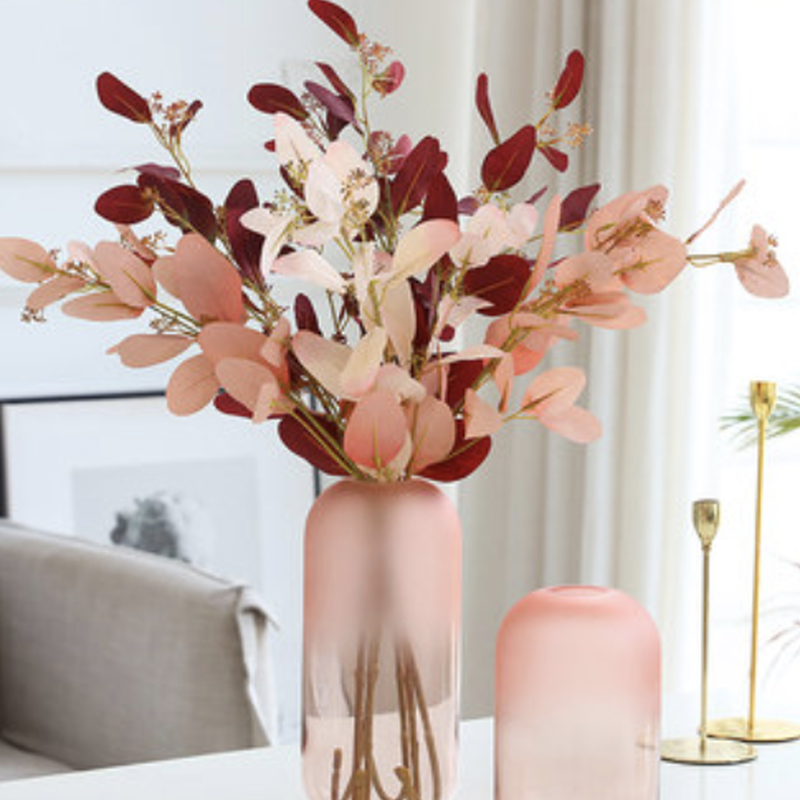 ローズピンク すりガラス フラワーベース Muse Home