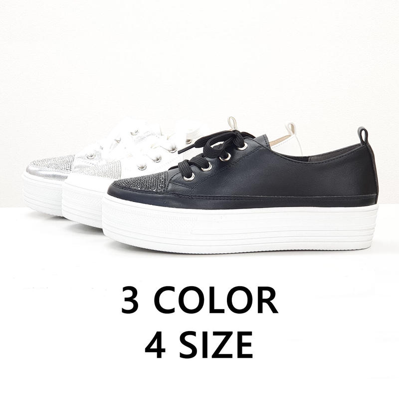 Muum キラキラレースアップ厚底スニーカー 7553r03ss Muum