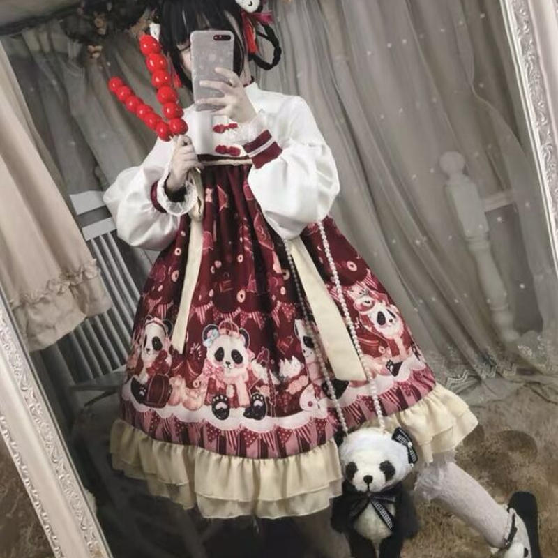 お取り寄せ 逗酱工作室 新年お祝いパンダ中華ワンピース はれあめ