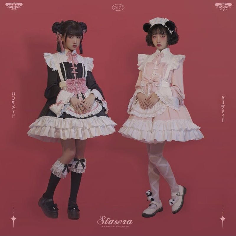 Stasera 你好熊猫メイドパンダ耳カチューシャ お団子カバー はれあめ