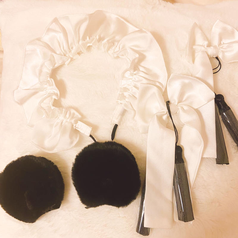 Stasera 你好熊猫メイドパンダ耳カチューシャ お団子カバー はれあめ