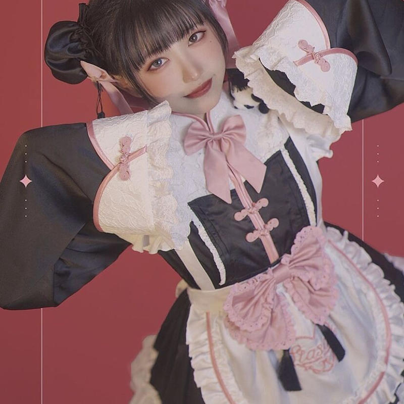 Stasera 你好熊猫メイドパンダ耳カチューシャ お団子カバー はれあめ