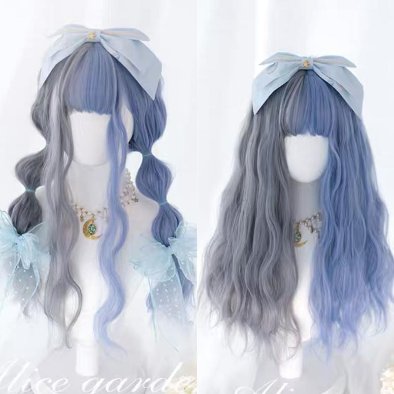 お取り寄せ Alicegarden ブルーグレーハーフカラーウィッグ はれあめ