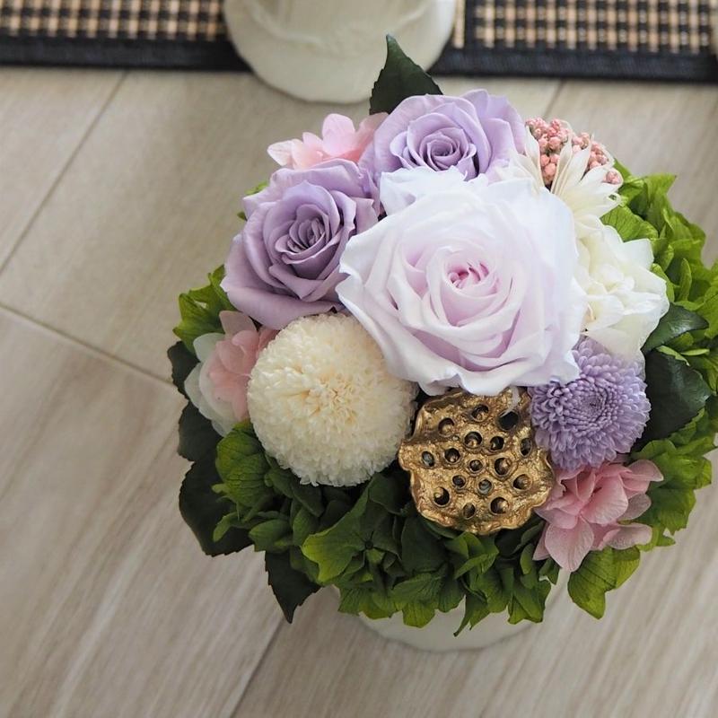 仏花 プリザーブドフラワー お供え花 枯れないお花 プリザーブドフラワー仏花 新盆 手土産 ご