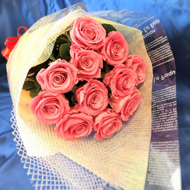 プリザーブドフラワー ピンクローズの花束 １１本 最愛 プリザーブドフラワー レインボー