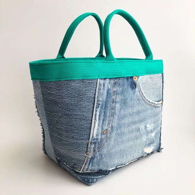 Denim Patchwork Mini Tote デニムパッチワークミニトート Gree